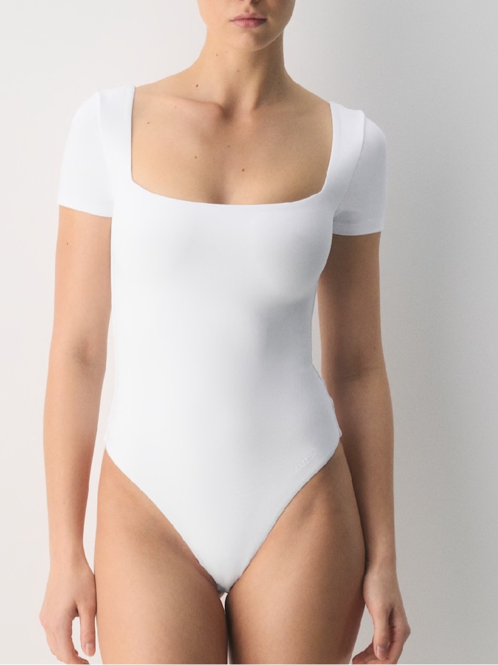 Square Neck White Bodysuit